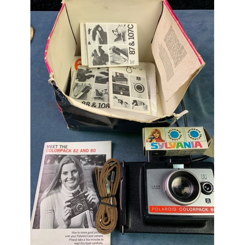 820 - A proper vintage Polaroid Colorpack 80 Land Camera with original strap, instructions etc with a came... 