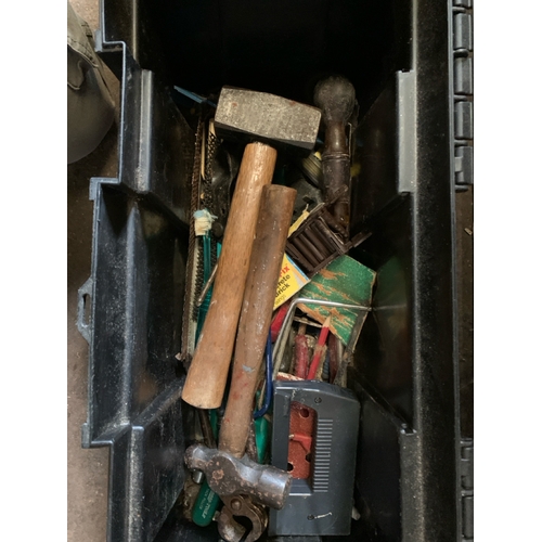 871 - A Big Jim tool carrier containing a plethora of tools and DIY accessories with a second slightly sma... 