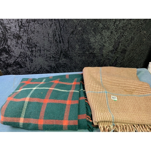 887 - A pair of wool blankets or throws