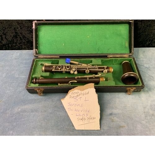 709 - A lovely French Rosewood and Nickel Oboe made by Jerome Thibouville-Lamy