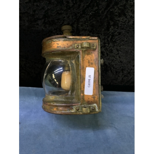 10 - Small antique ship’s navigation light, approx 15cm tall