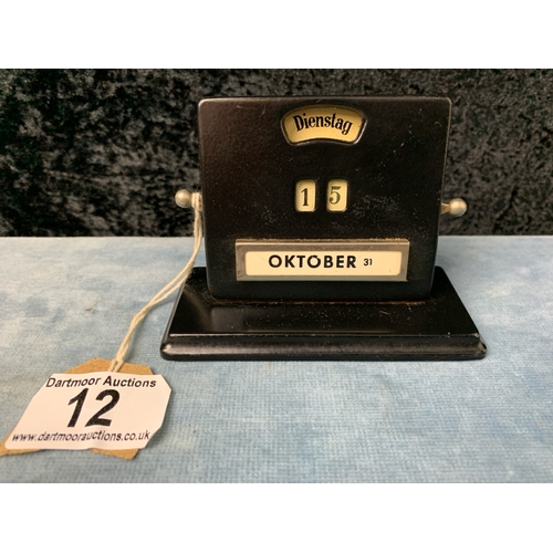 12 - Jakob Maul German perpetual desk calendar, c1930s