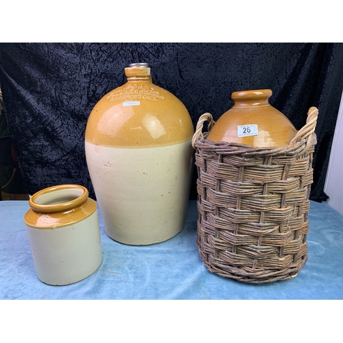 26 - Large stoneware jug with ‘454 EDW DS ADAMS Wine & Spirit Merchant BASINGSTOKE’ inscription (approx. ... 