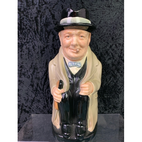 37 - Three Royal Doulton character jugs - Winston Churchill, Bernard ‘Monty’ Montgomery and a ‘London Bob... 