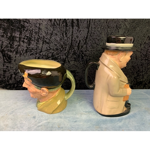 37 - Three Royal Doulton character jugs - Winston Churchill, Bernard ‘Monty’ Montgomery and a ‘London Bob... 