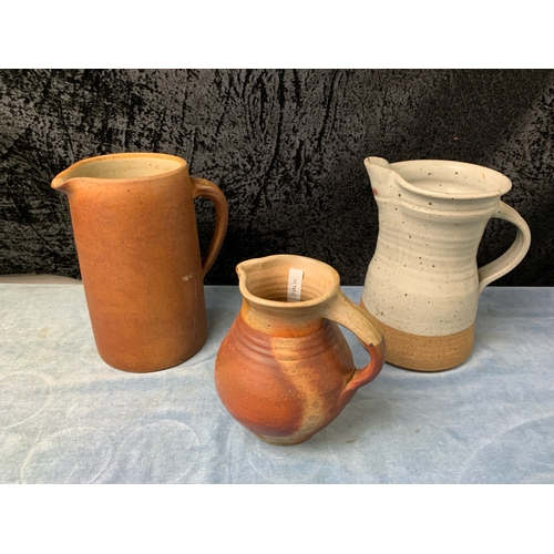 4 - Four 1970s studio pottery jugs two with maker’s marks, inc from Berry (Beresford) Pealing, Town Mill... 