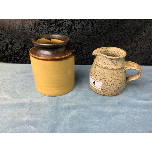 4 - Four 1970s studio pottery jugs two with maker’s marks, inc from Berry (Beresford) Pealing, Town Mill... 