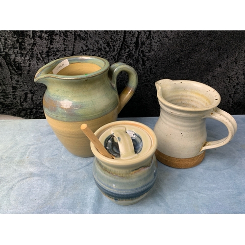 5 - Collection of 1970s stoneware pottery jugs, inc Berry (Beresford) Pealing of Town Mill Pottery, Dors... 
