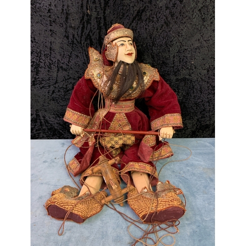 51 - Vintage wooden Burmese Zawgyi marionette / puppet