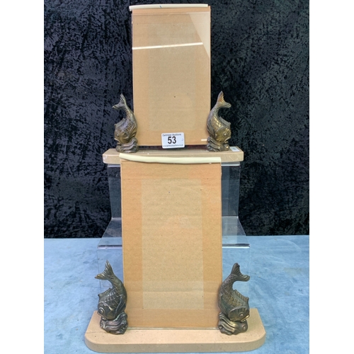 53 - Pair of Art Deco picture holders / frames with fish design