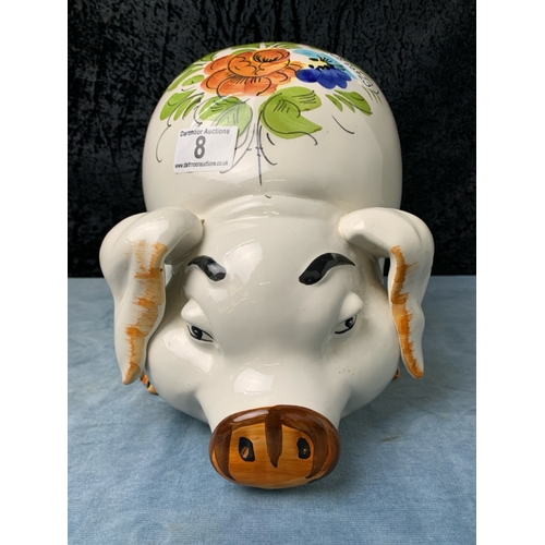 8 - Large Italian hand-painted ceramic piggybank