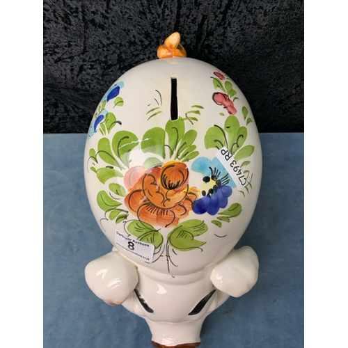8 - Large Italian hand-painted ceramic piggybank