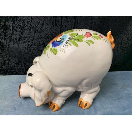 8 - Large Italian hand-painted ceramic piggybank
