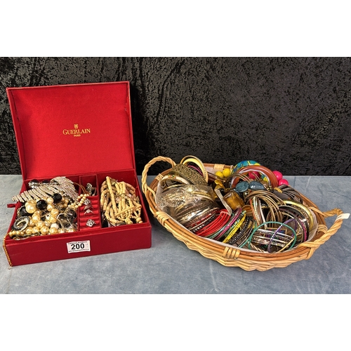 200 - Guerlain jewellery box with some very attractive costume jewellery plus a fab collection of bangles ... 