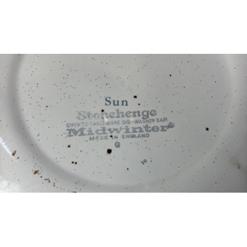 221 - A set of 5 Midwinter, Stonehenge Sun plates D26cm