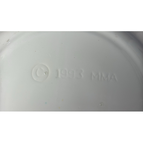 222 - Clarice Cliff 1993 MMA reproduction plate, together with a striking Austrian waisted studio ware vas... 