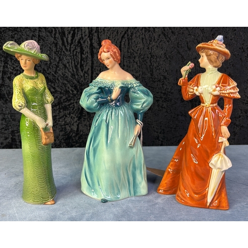 251 - Goebel, W German figurines inc 'Demure Elegance', Edwardian Grace' and 'Fashion on Parade' H22cm app... 