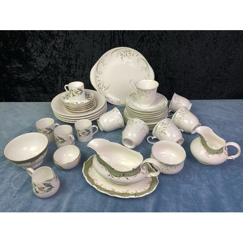 280 - Mixed collection of Royal Albert 'Hazy Dawn's tea set along with Crown Staffordshire coffee cups etc