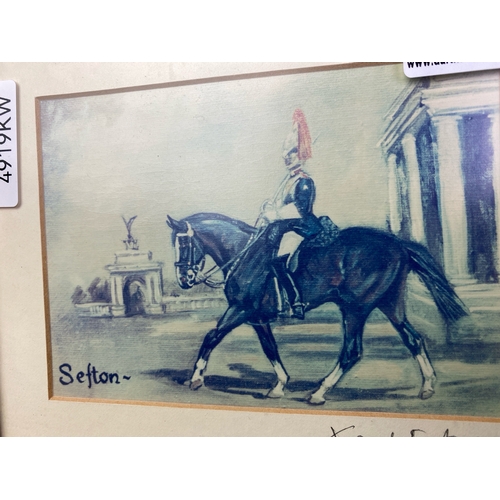 302 - A fabulous signed print of the heroic Sefton, (1963–1993) the British Army horse who served for 17 y... 