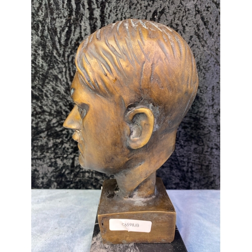 316 - Bronze bust of Adolf Hitler, approx 23cm tall