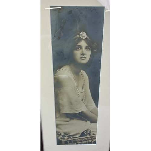 35 - Pair of framed photographic prints of elegant ladies (just like Ann and Tiggs) in the 1920s, frames ... 