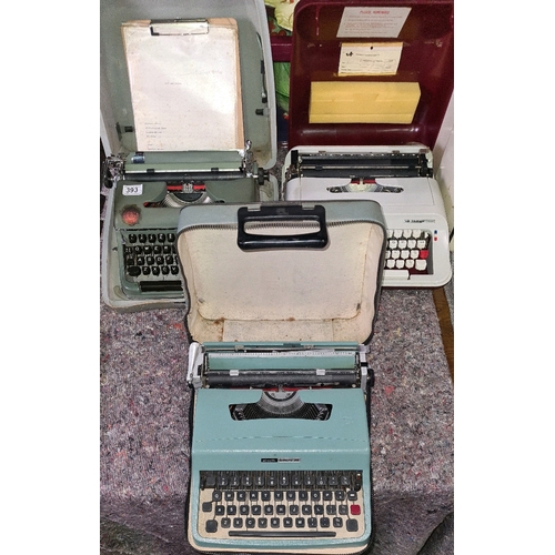 393 - Three typewriters which belonged to Michael Rosen, author of ‘We’re Going on a Bear Hunt’ and a type... 