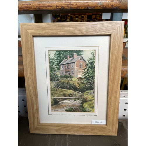 469 - Selection of framed Devon artwork - Two limited edition signed prints of Widecombe-in-the-Moor and P... 