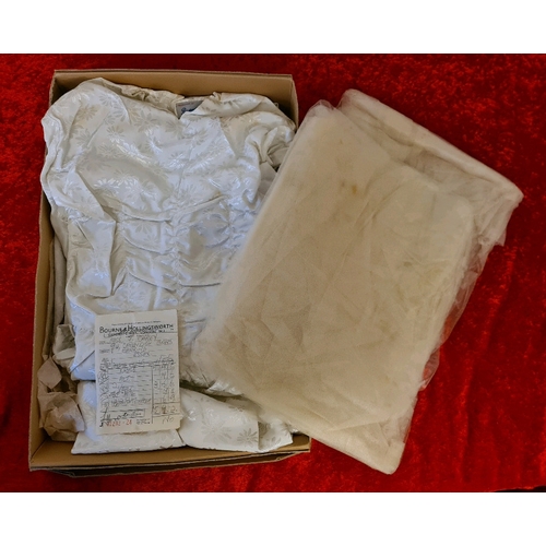 502 - Beautiful vintage Bourne and Hollingsworth, Oxford Street, London wedding dress with original receip... 