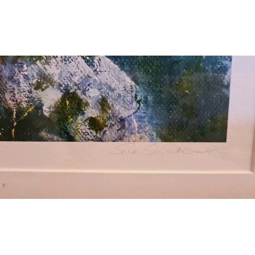 515 - Signed limited edition 1/25 print entitled ‘Hedgerow Haze’ by Sue Southorn, frame approx 44cm x 58cm