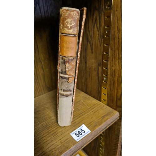 565 - ‘The Works of Laurence Sterne published by William P. Nimmo in 1872. Leather bound, a/f. This book f... 