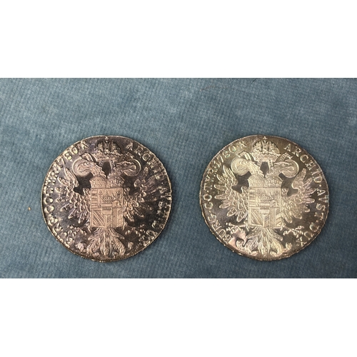 640 - Two Maria Theresia Thaler restrike coins