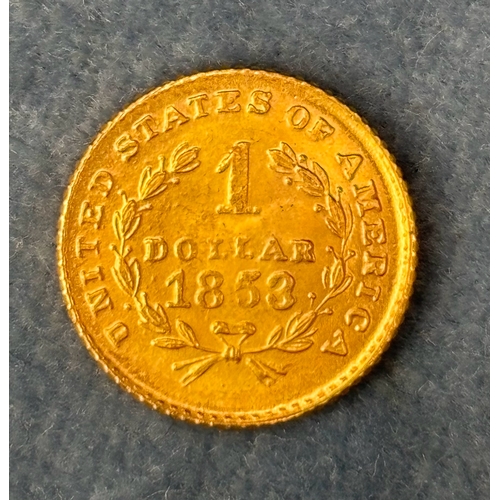 732 - Liberty gold dollar Charlotte United States. 1853.