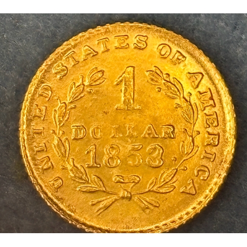 733 - Liberty gold dollar Charlotte United States. 1853.