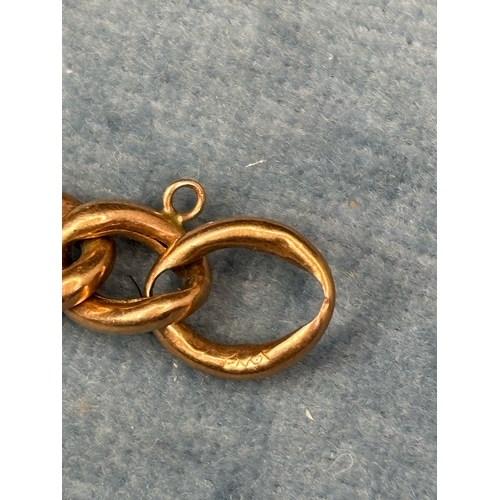 735 - 9ct gold bracelet (as found). Indistinct mark, 11g total weight