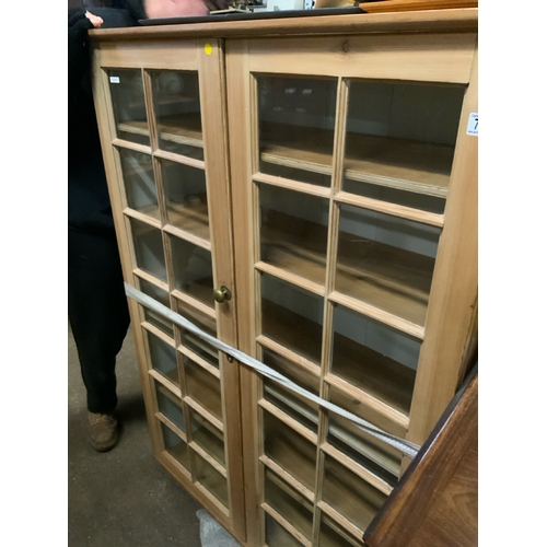 765 - Pretty stripped pine glazed display cabinet with 5 shelves.  This piece definitely has some age.  Ex... 