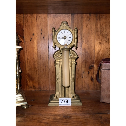 779 - Whele’s King Alfred the Great candle lamp clock a/f