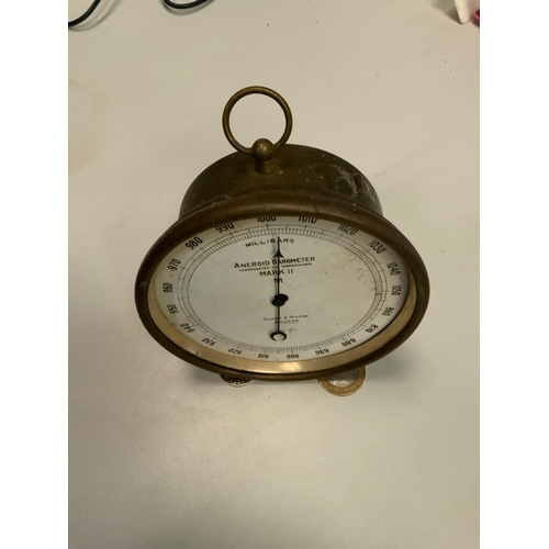 782 - Short & Mason brass cased barometer (no glass)