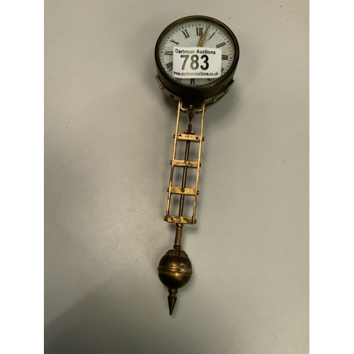 783 - Brass cased clock movement (possibly originally from a larger decorative ornament)