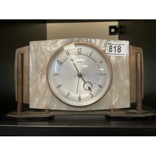 818 - Vintage Metamec mantle clock and a WMF silver plated bon-bon dish