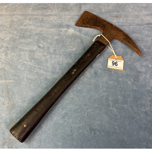 96 - Pre-1939 Chillington Arpax Fireman’s axe with rubber handle which is marked with patent no: 19242-38