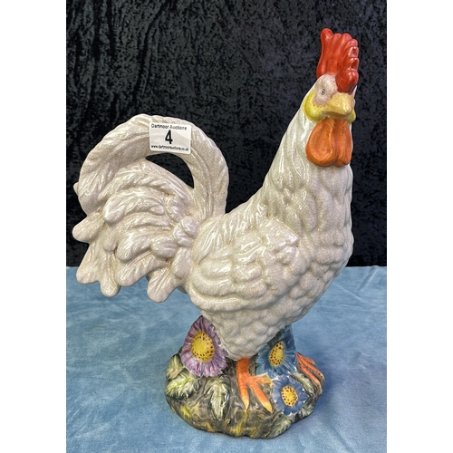 4 - Vintage Ironstone China cockerel, approx 34.5cm tall