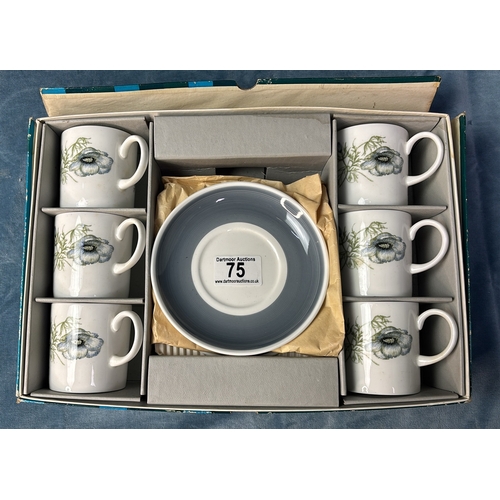 75 - Boxed set of Wedgwood Susie Cooper design tea / coffee cups and saucers