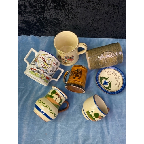 136 - A collection of quality antique and vintage ceramic items inc a Burleigh Cider double handled vessel... 