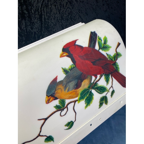 150 - A pretty, plastic US Mailbox, approved by Postmaster General, with attractive bird design to both si... 