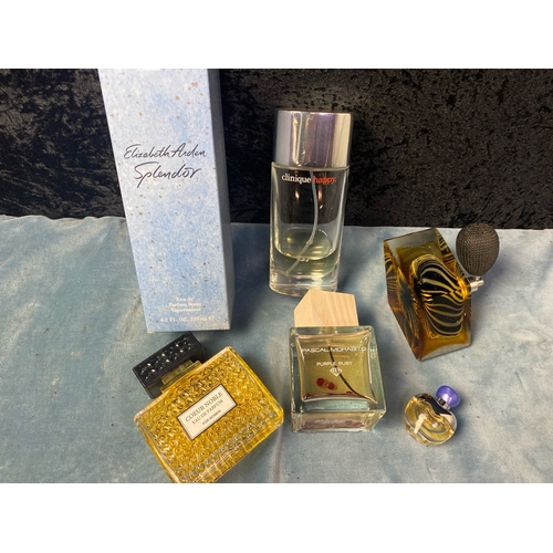 168 - Mixed box of perfumery inc a fab retro perfume atomiser, Purple Rain and more