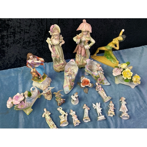 171 - Collection of German Bisque and other figurines