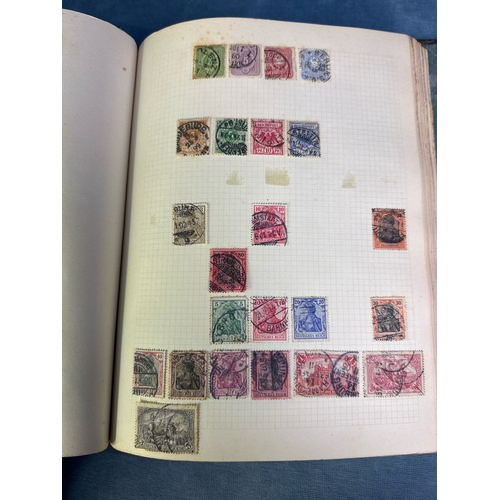 294 - Stamp album with vintage stamps from around the world including Austria, Belgium, France, Germany, I... 