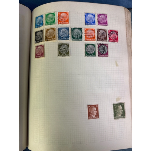 294 - Stamp album with vintage stamps from around the world including Austria, Belgium, France, Germany, I... 