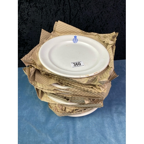 360 - A rare opportunity to buy 16 genuine military Royal Navy  mess dinner plates from 1966 WACOL mark to... 