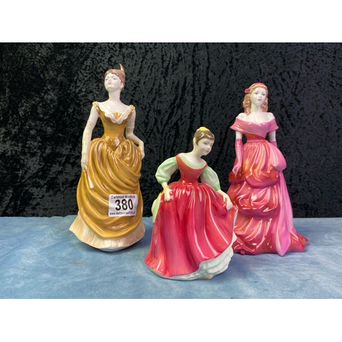 380 - 3 Coalport figurines inc Fair Maiden, Ladies of Fashion Crystabelle and Valerie